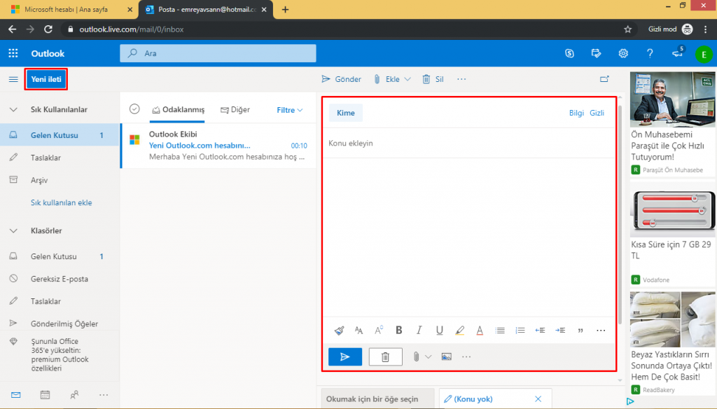 hotmail sign in oturum aç
