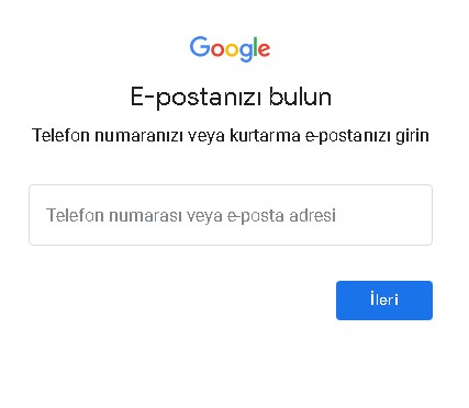 gmail adresimi unuttum