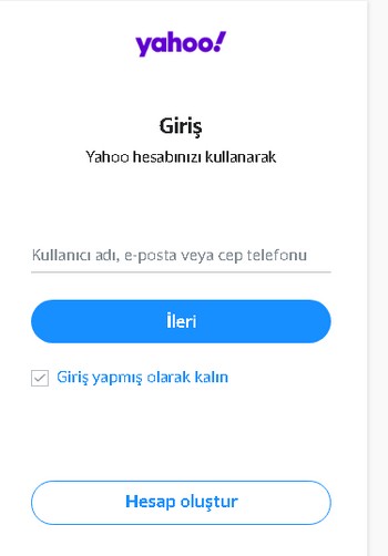 yahoo giriş