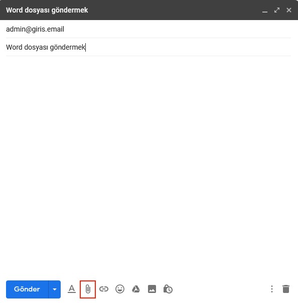 mail ile word dosyası gönderme