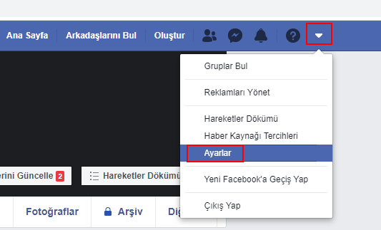 facebook silme işlemi