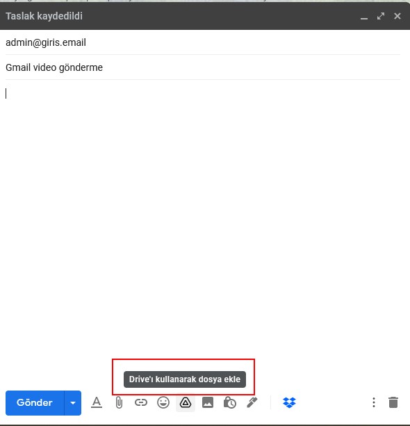 Gmail Video Gönderme