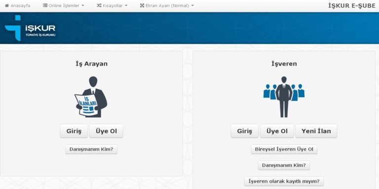 e şube işkur giriş