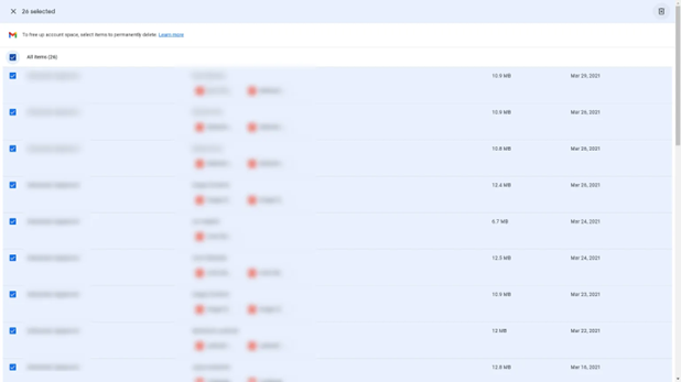 gmail Boyuta Göre Arama e posta