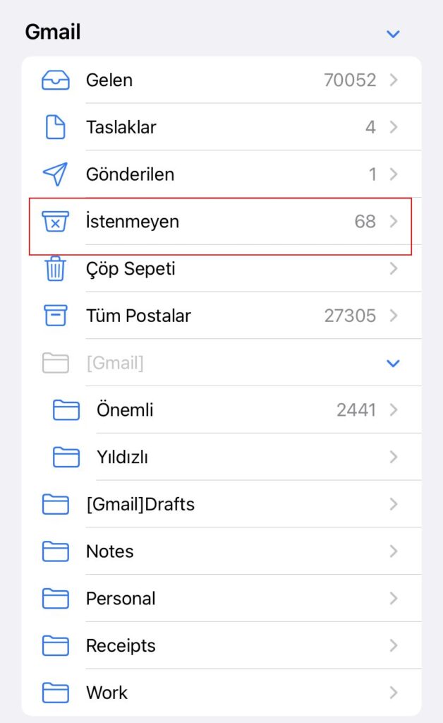 önemsiz postaları tamamen silme