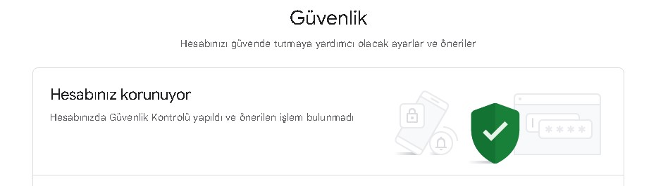google hesap güvenliği