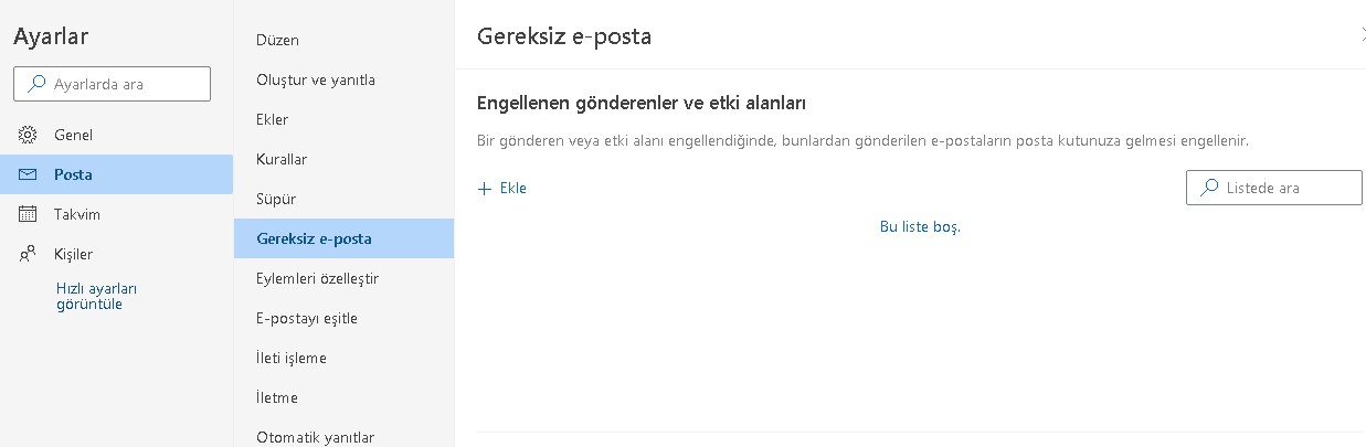 outlook çalışmıyor Spam filtreleme çalışmıyor