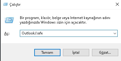 outlook çalışmıyor eklentileri devre dışı bırakma