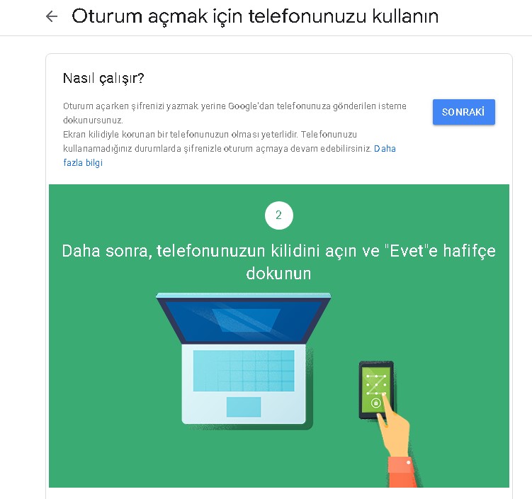 google doğrulama kodu telefon