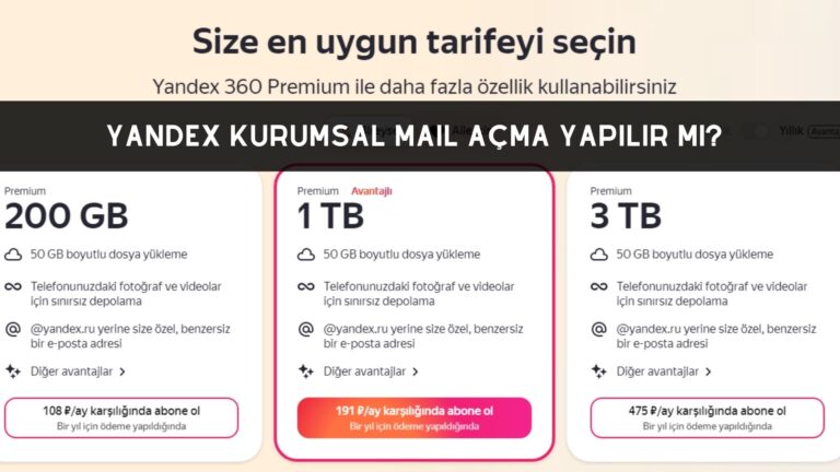 Yandex Kurumsal Mail Açma Yapılır Mı?