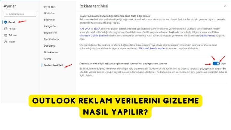 Outlook Reklam Verilerini Gizleme Nasıl Yapılır?