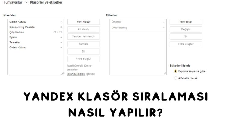 Yandex Klasör Sıralaması Nasıl Yapılır?