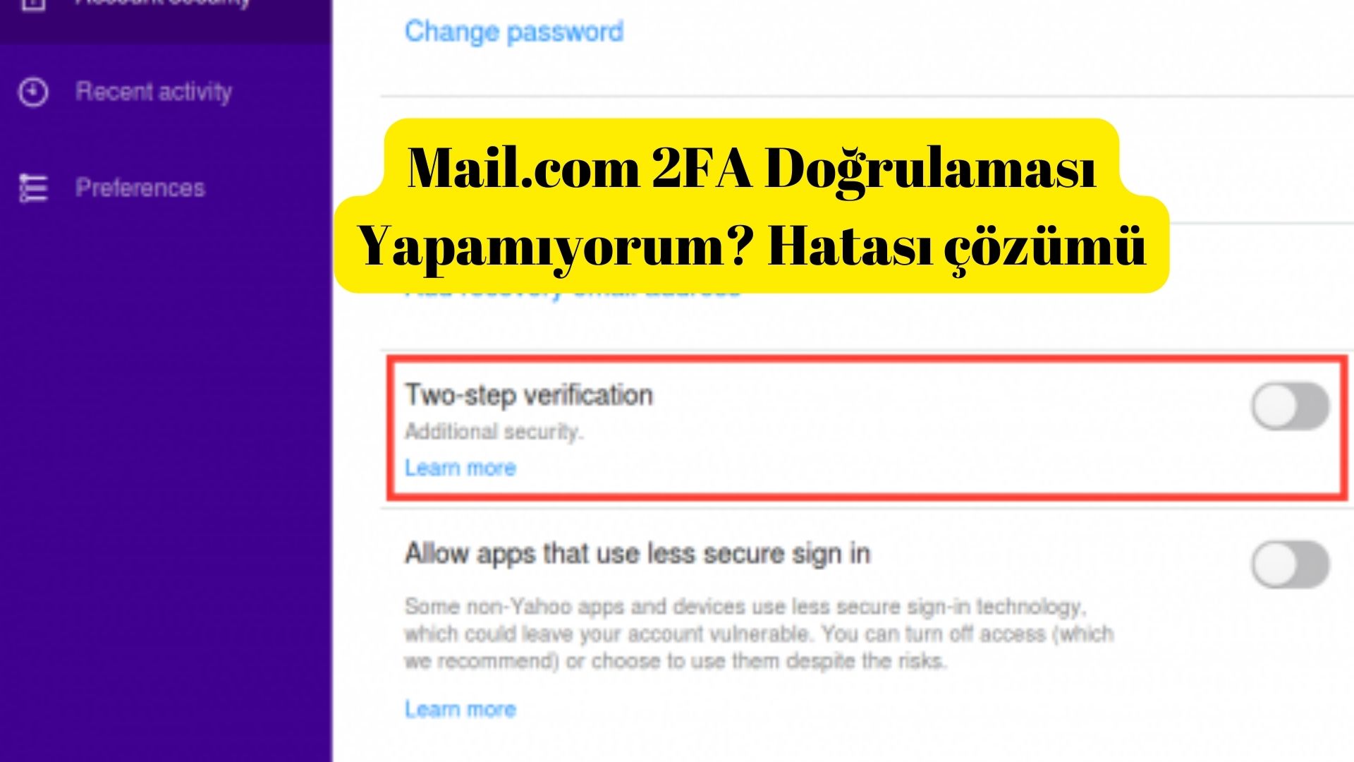Mail.com 2FA Doğrulaması Yapamıyorum? Hatası çözümü