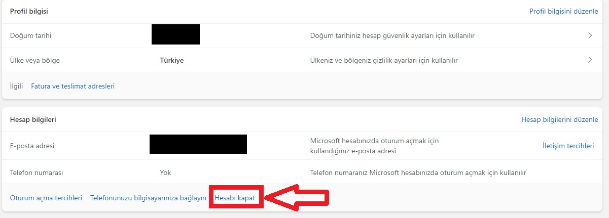 Hotmail Hesap Silme